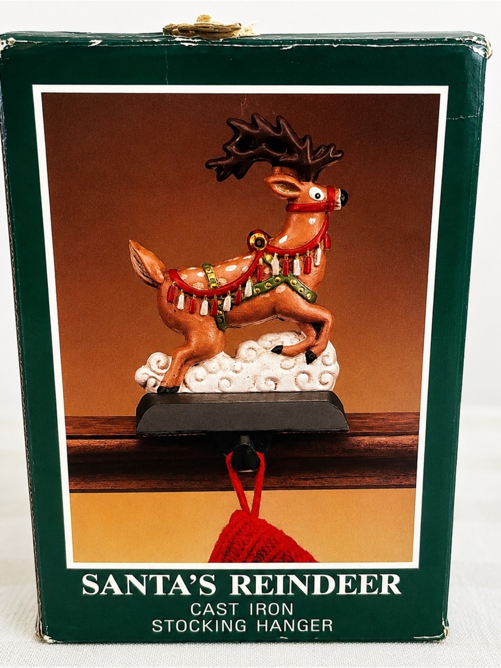 Vintage Midwest Cannon Falls Santa’s Reindeer Cast Iron Stocking Hanger Holder